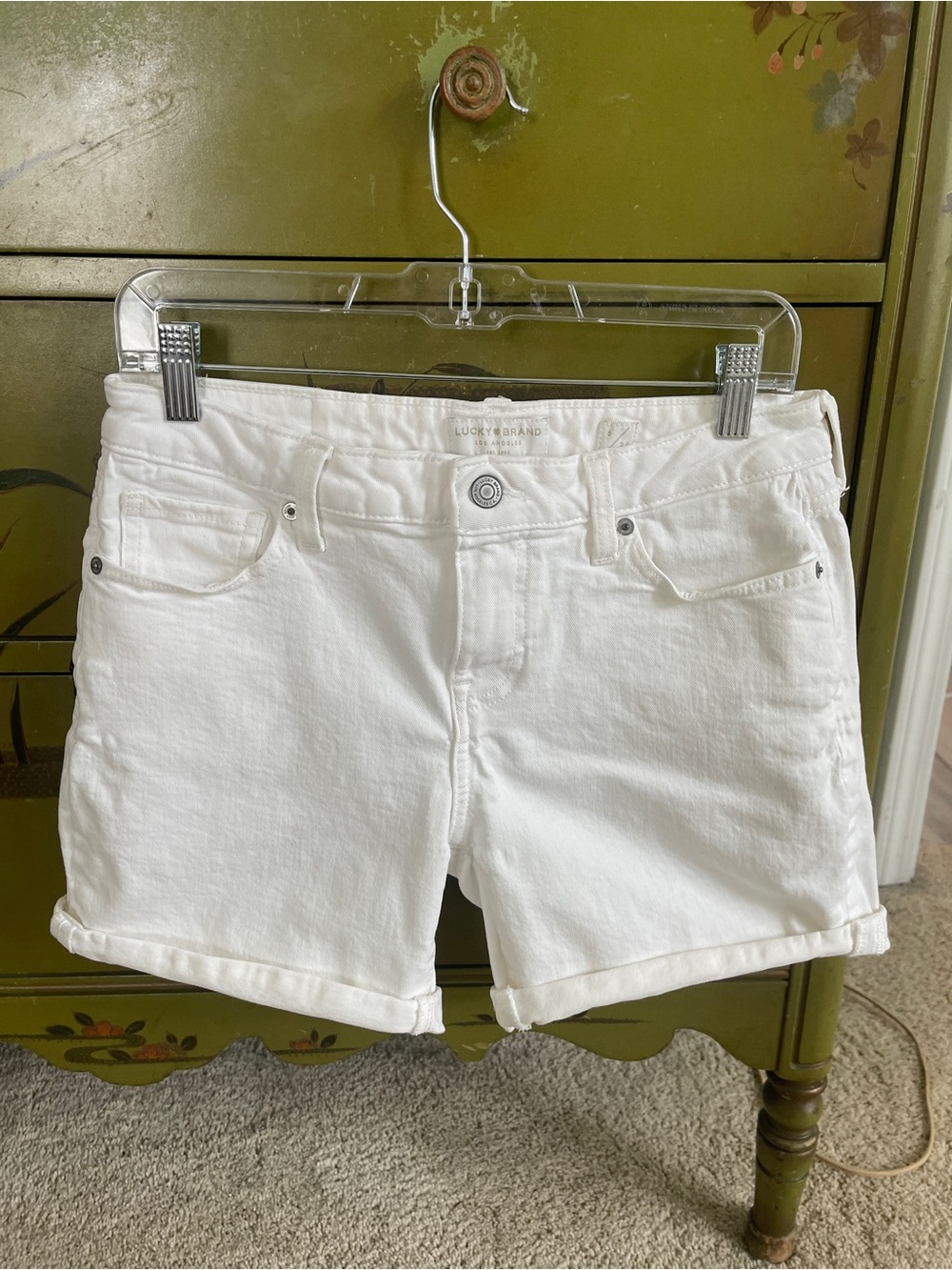 Lucky Brand White Cuffed Denim Shorts